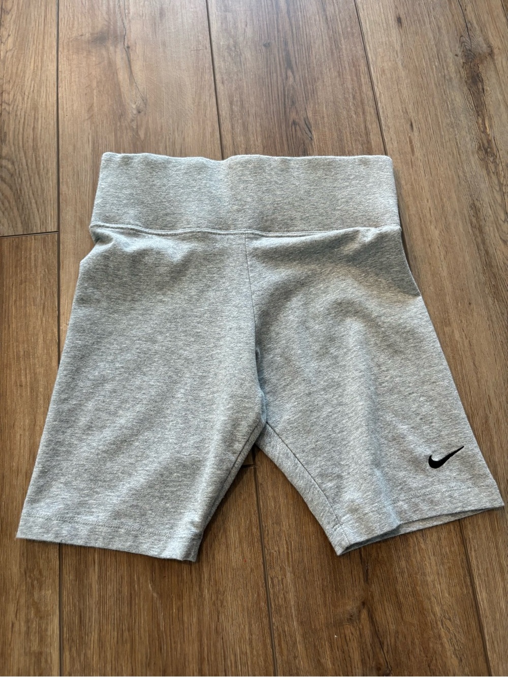 Nike Light Gray High-Waist Active Bike Shorts
